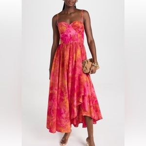 Sika Pink & Orange Tie-Dye Midi Dress